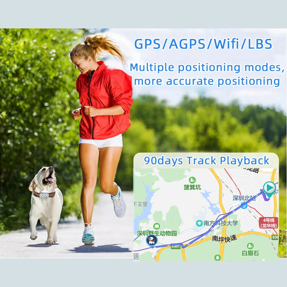 Pet Tracking Device with Collar GPS & App Integration